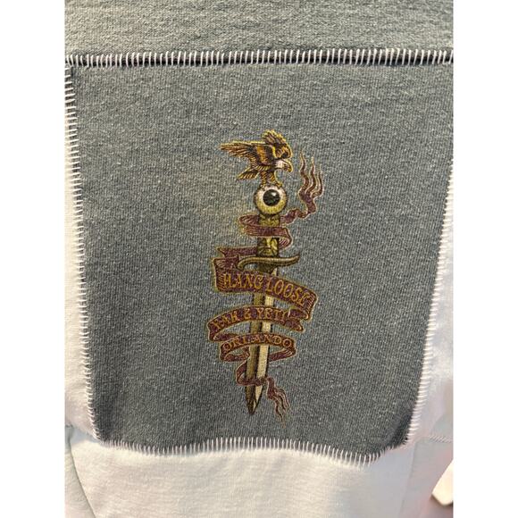 Upcycled Hang Loose Crop Top Pink and Green Tie Front Size S-M | SAME DAY SHIP - Picture 2 of 7